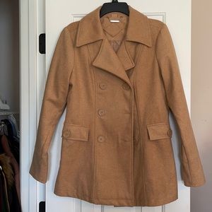 JouJou Tan Pea Coat Size Medium